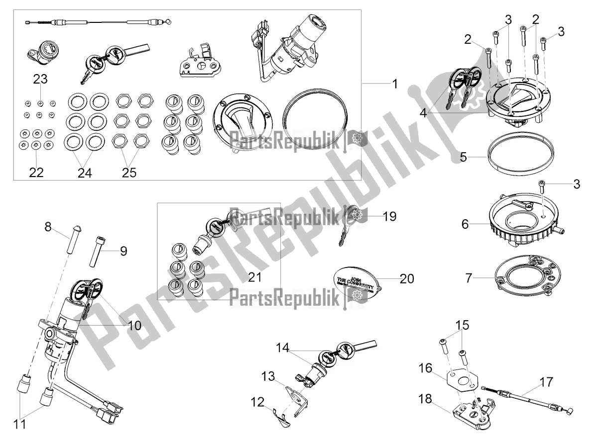 Todas las partes para Cerraduras de Moto-Guzzi V 85 TT Travel Pack Apac 850 2021