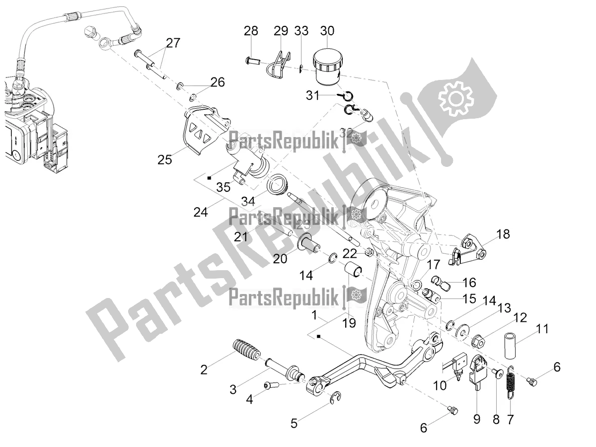 Todas las partes para Cilindro Maestro Trasero de Moto-Guzzi V 85 TT Travel Pack Apac 850 2021