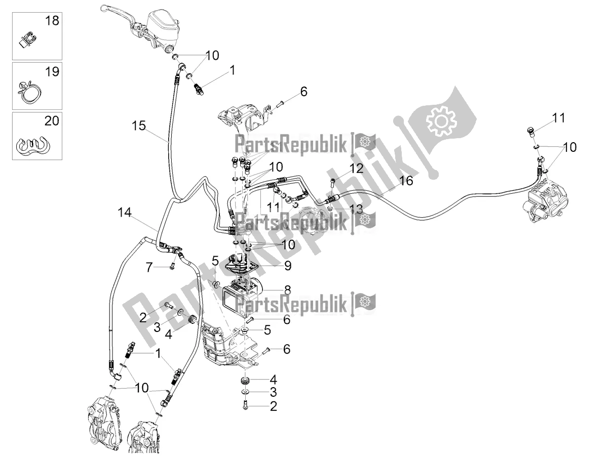 All parts for the Abs Brake System of the Moto-Guzzi V 85 TT Travel Pack Apac 850 2022