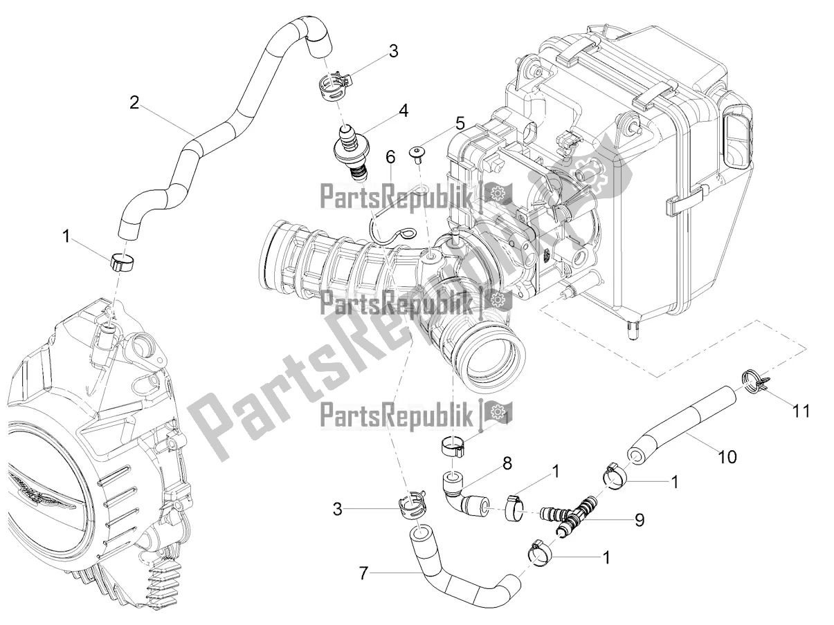 All parts for the Blow-by System of the Moto-Guzzi V 85 TT Travel Pack Apac 850 2022