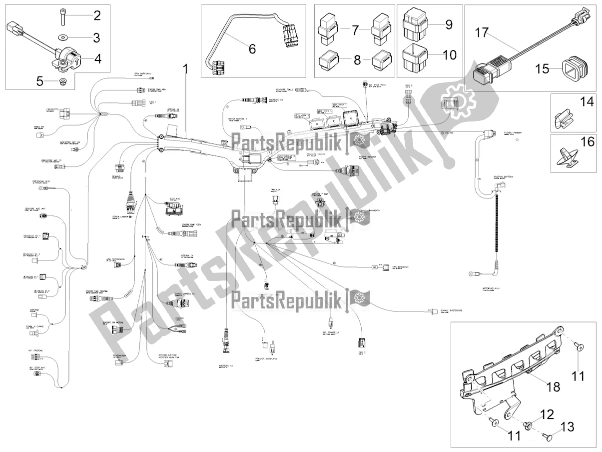 Wszystkie części do Centralna Instalacja Elektryczna Moto-Guzzi V 85 TT Travel Pack Apac 850 2022