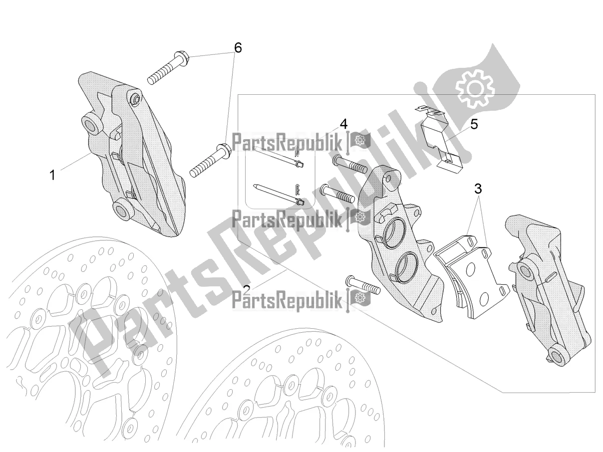 All parts for the Front Brake Caliper of the Moto-Guzzi V 85 TT Travel Pack Apac 850 2022