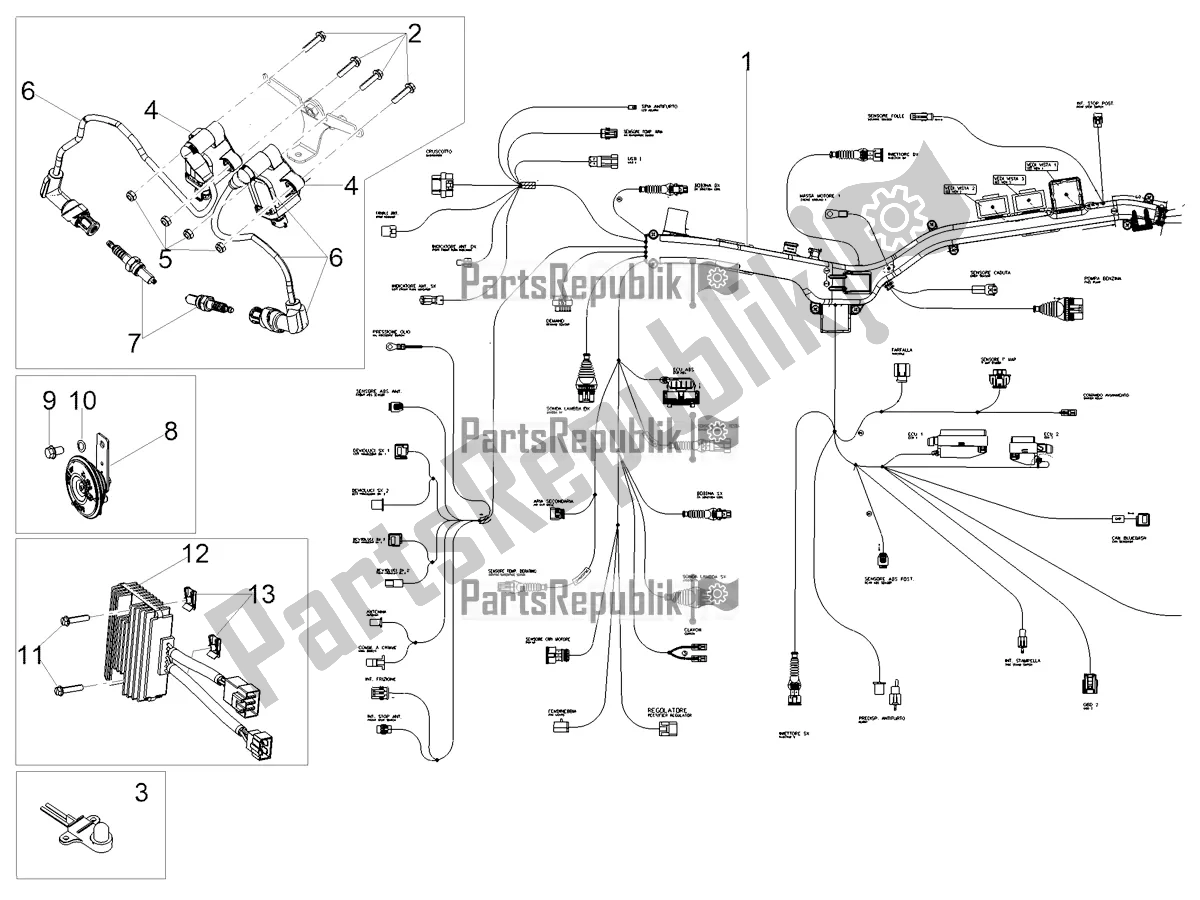 All parts for the Front Electrical System of the Moto-Guzzi V 85 TT Travel Pack Apac 850 2022