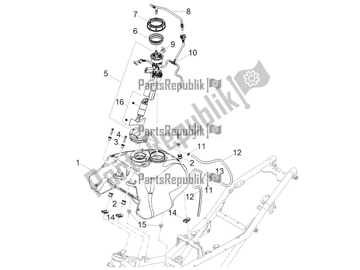 All parts for the Fuel Tank of the Moto-Guzzi V 85 TT Travel Pack Apac 850 2022