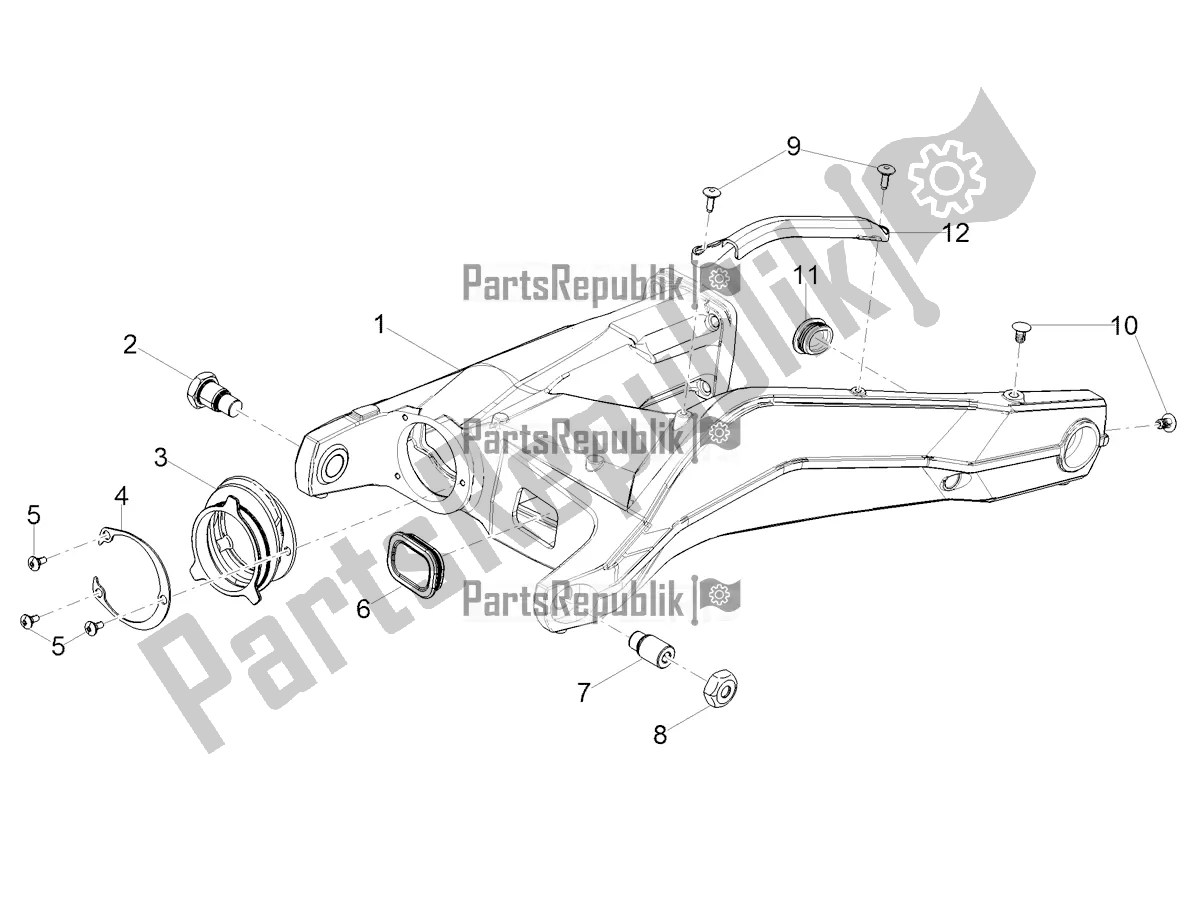 All parts for the Swing Arm of the Moto-Guzzi V 85 TT Travel Pack Apac 850 2022