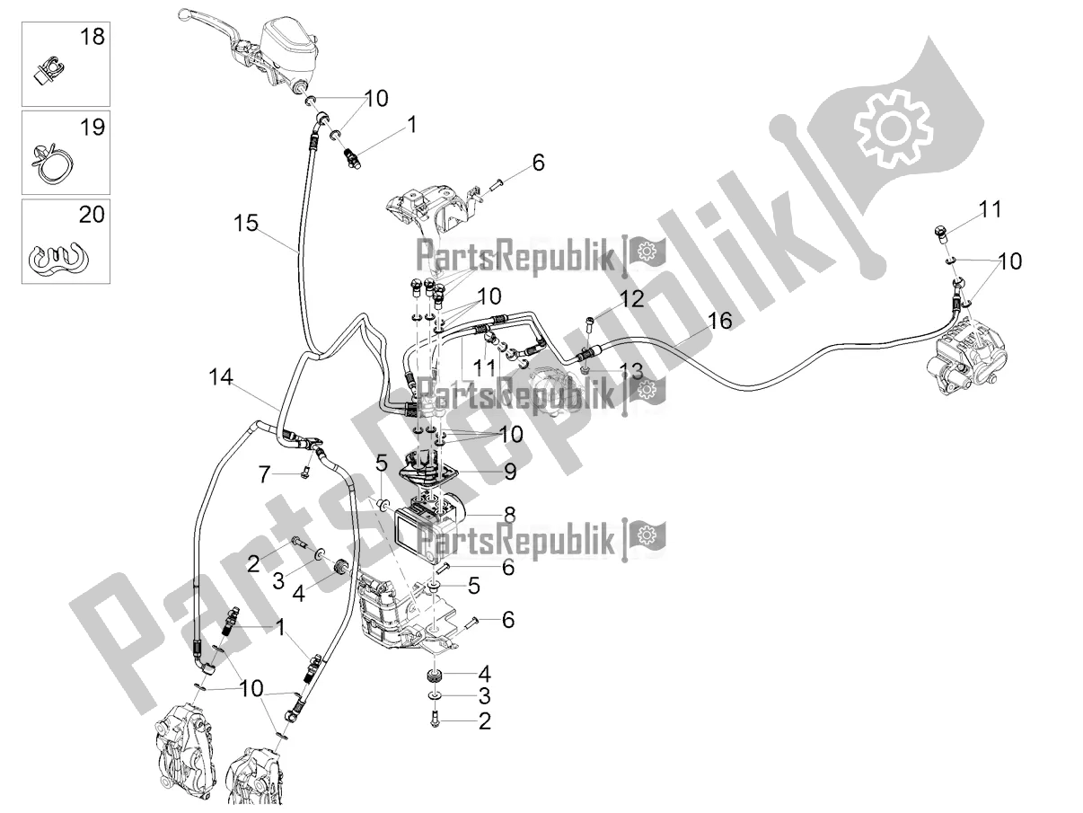 Todas as partes de Sistema De Freio Abs do Moto-Guzzi V 85 TT Travel Pack USA 850 2020