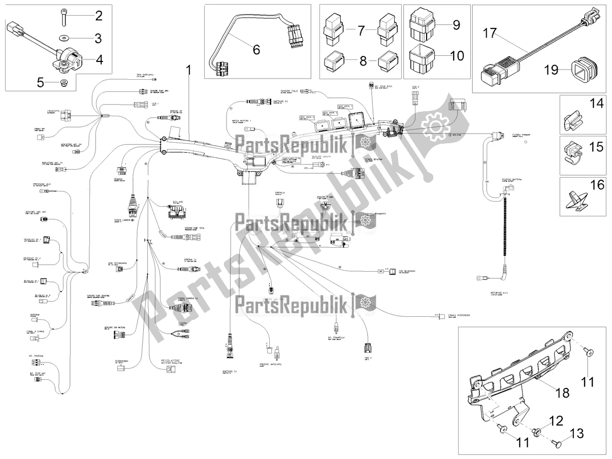 All parts for the Central Electrical System of the Moto-Guzzi V 85 TT Travel Pack USA 850 2020