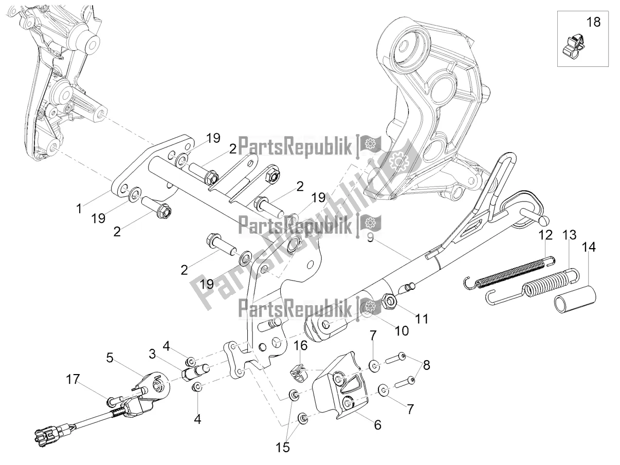 Toutes les pièces pour le Béquille Centrale du Moto-Guzzi V 85 TT Travel Pack USA 850 2021