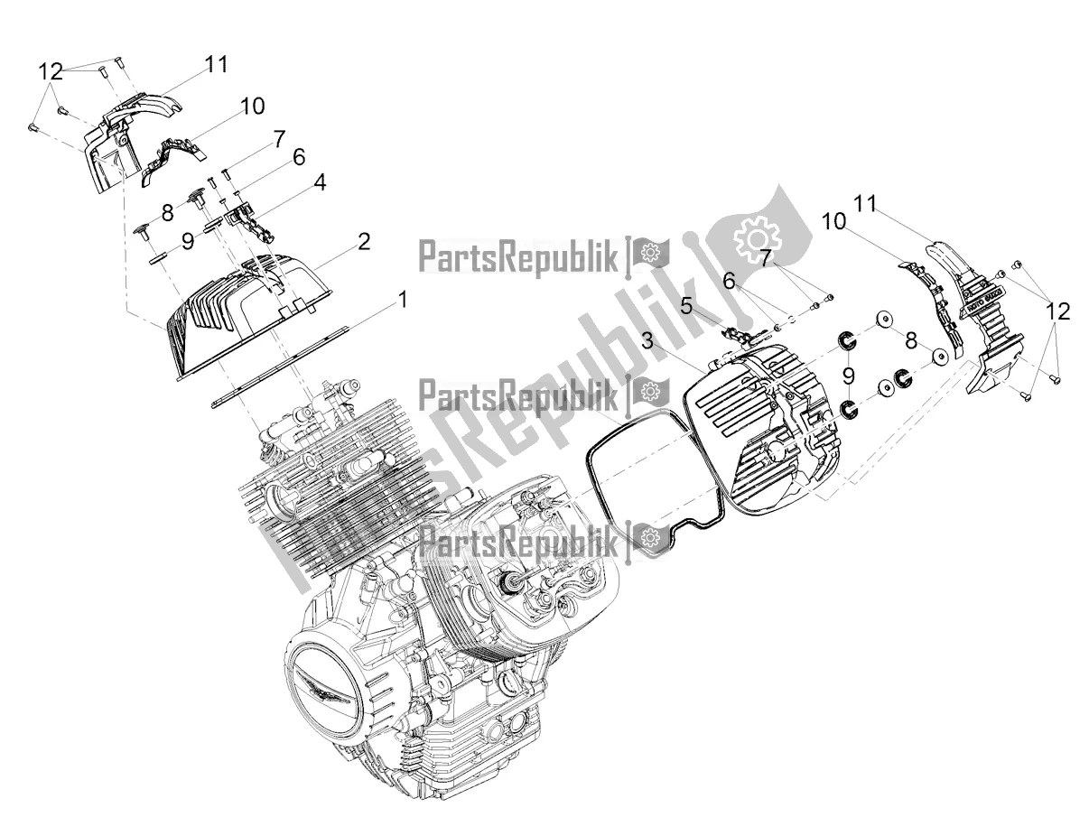 Todas las partes para Cubierta De La Cabeza de Moto-Guzzi V 85 TT Travel Pack USA 850 2021