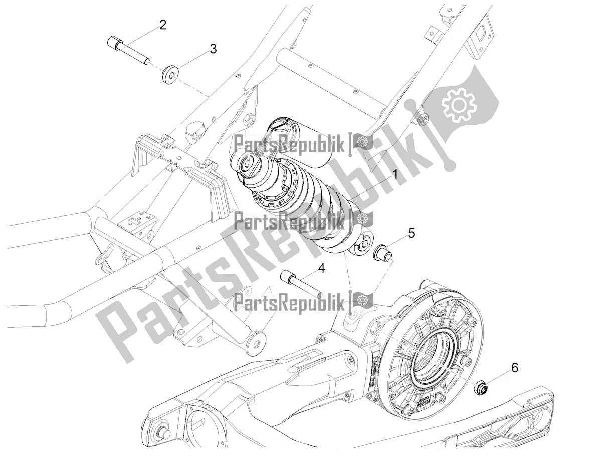 Todas as partes de Amortecedor do Moto-Guzzi V 85 TT Travel Pack USA 850 2021