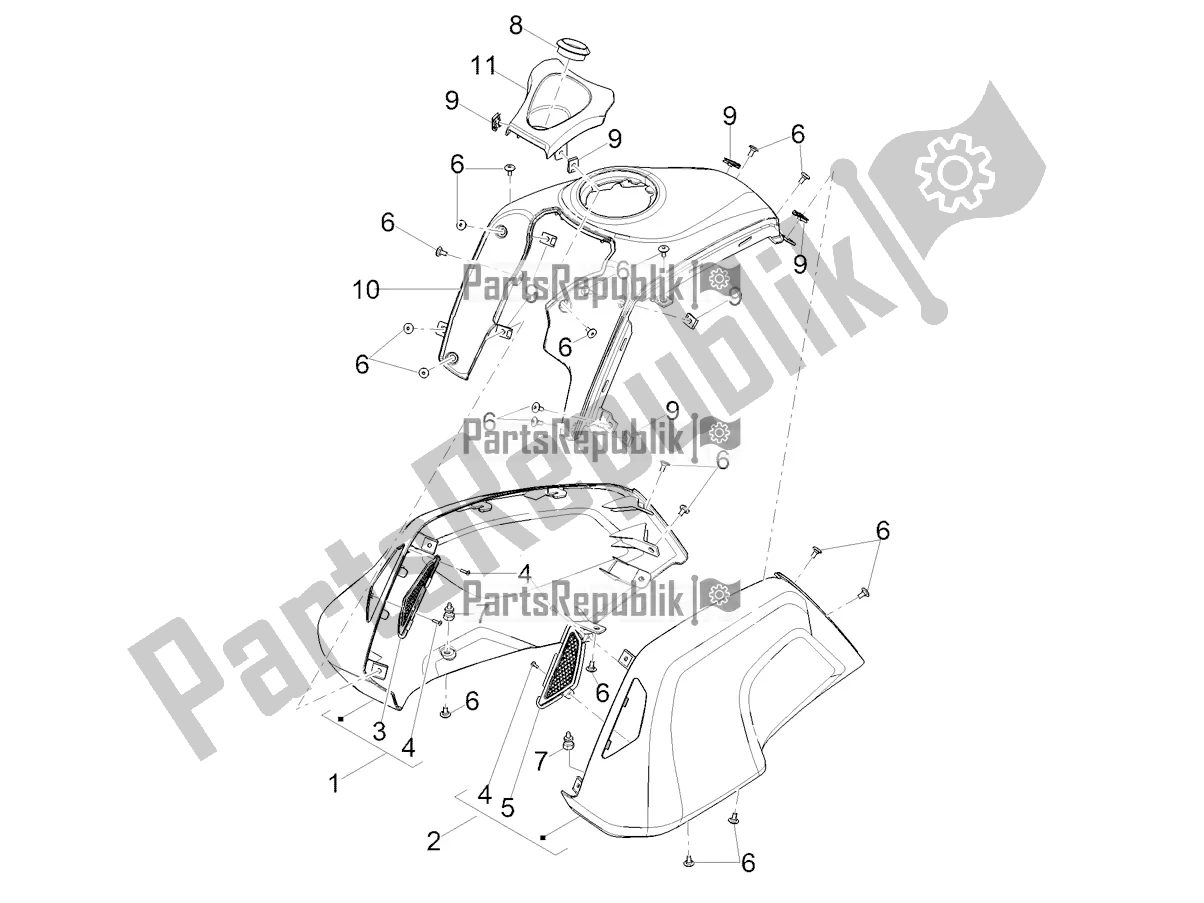 Toutes les pièces pour le Couvercle De Réservoir du Moto-Guzzi V 85 TT Travel Pack USA 850 2021