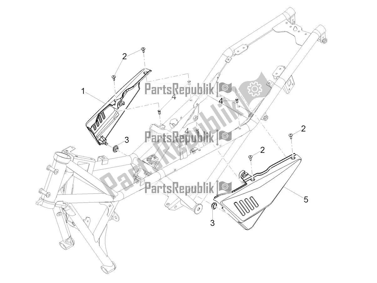 Todas as partes de Corpo Central do Moto-Guzzi V 85 TT Travel Pack USA 850 2022