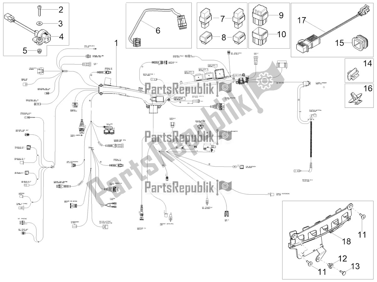 Todas las partes para Sistema Electrico Central de Moto-Guzzi V 85 TT Travel Pack USA 850 2022