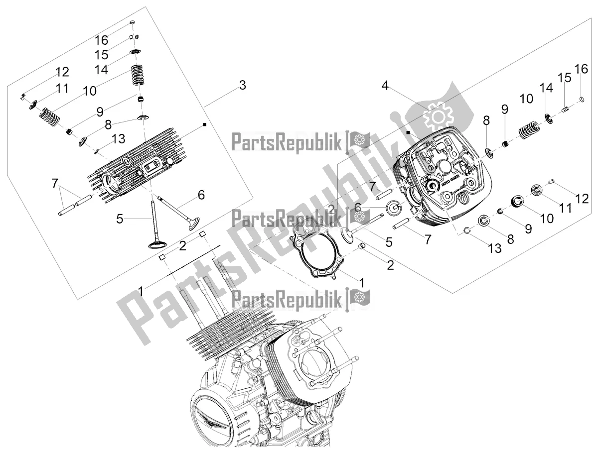 Alle onderdelen voor de Cilinderkop - Kleppen van de Moto-Guzzi V 85 TT Travel Pack USA 850 2022