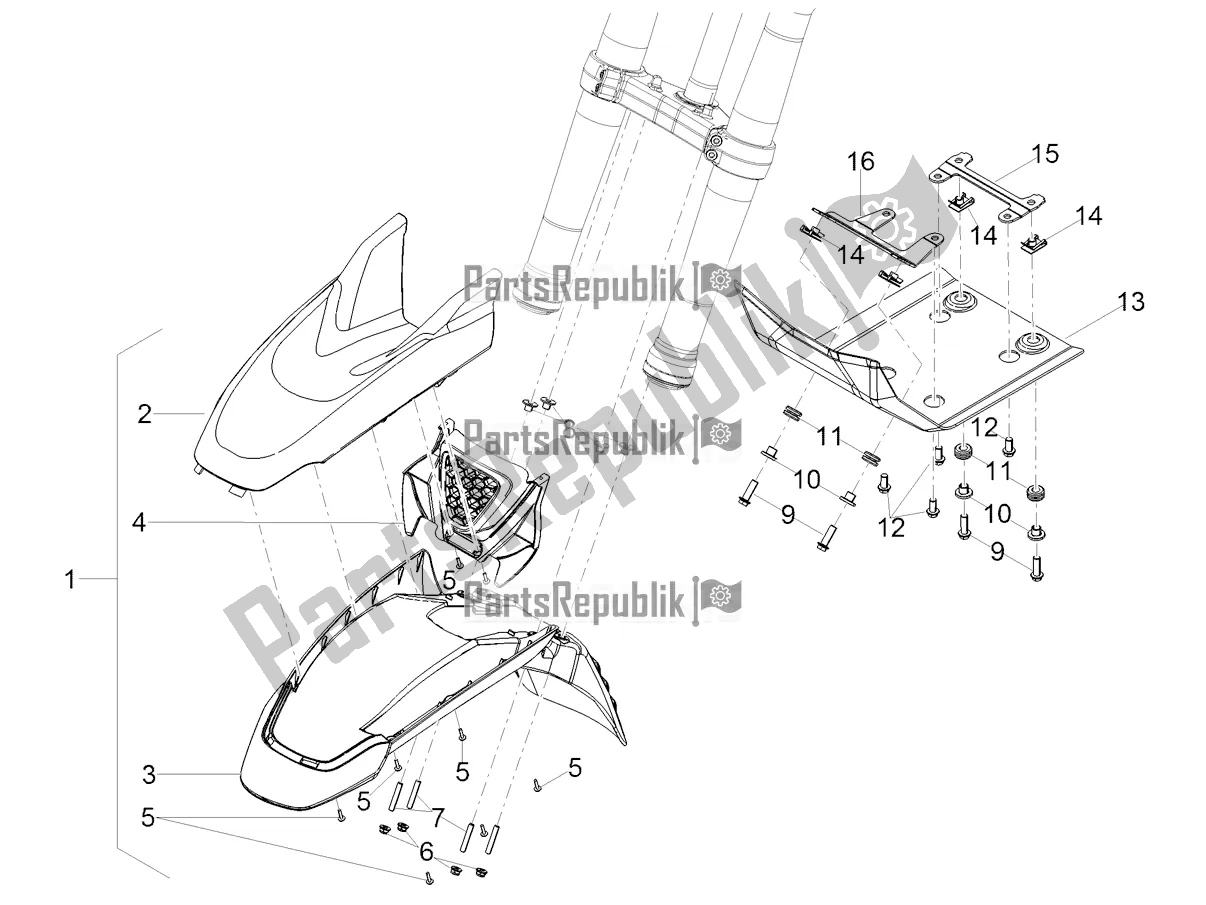 Alle onderdelen voor de Voorspatbordstijl van de Moto-Guzzi V 85 TT Travel Pack USA 850 2022