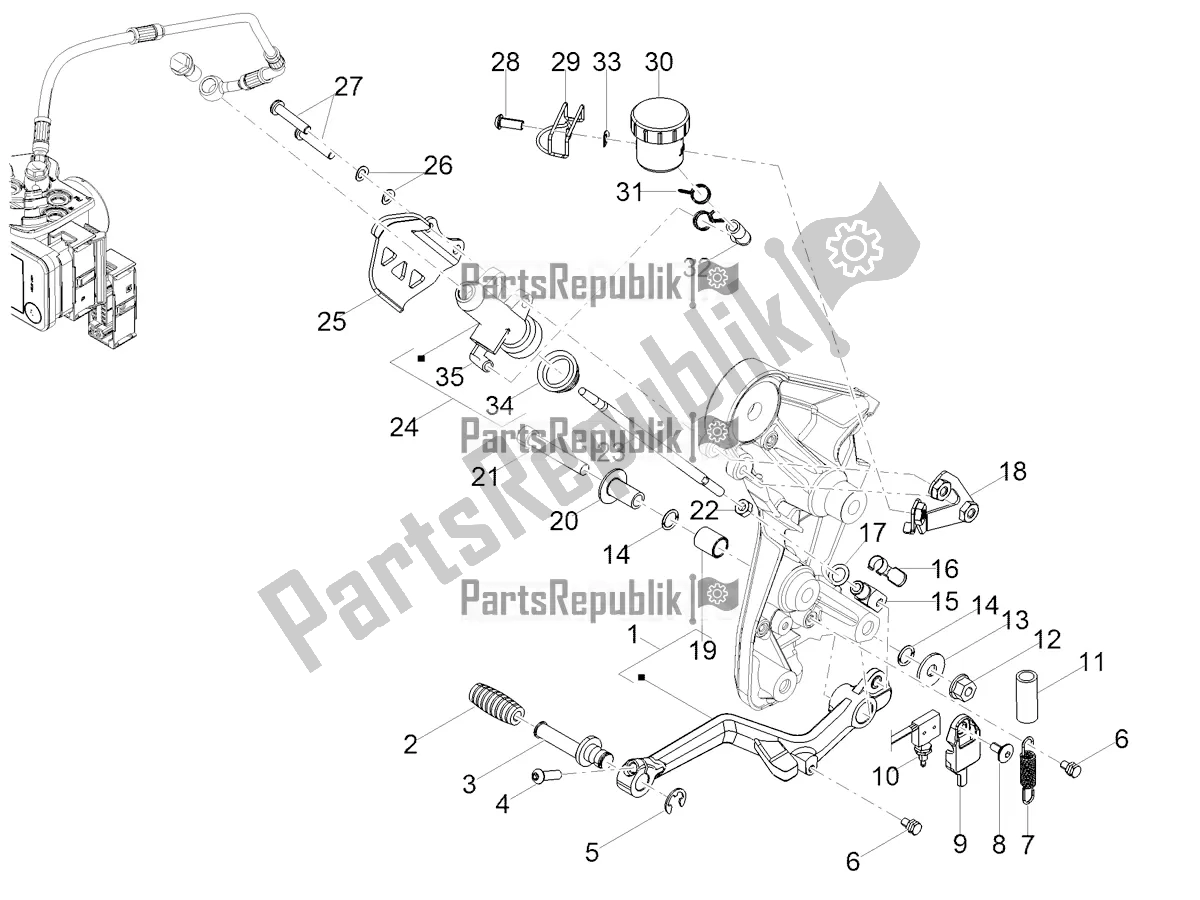 Todas las partes para Cilindro Maestro Trasero de Moto-Guzzi V 85 TT Travel Pack USA 850 2022