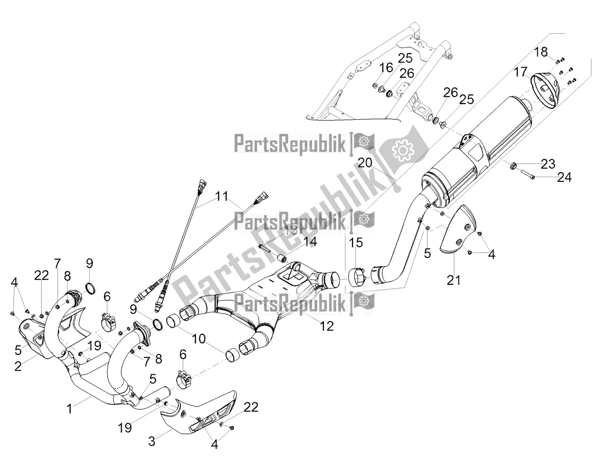 Toutes les pièces pour le Tuyau D'échappement du Moto-Guzzi V 85 TT USA 850 2019