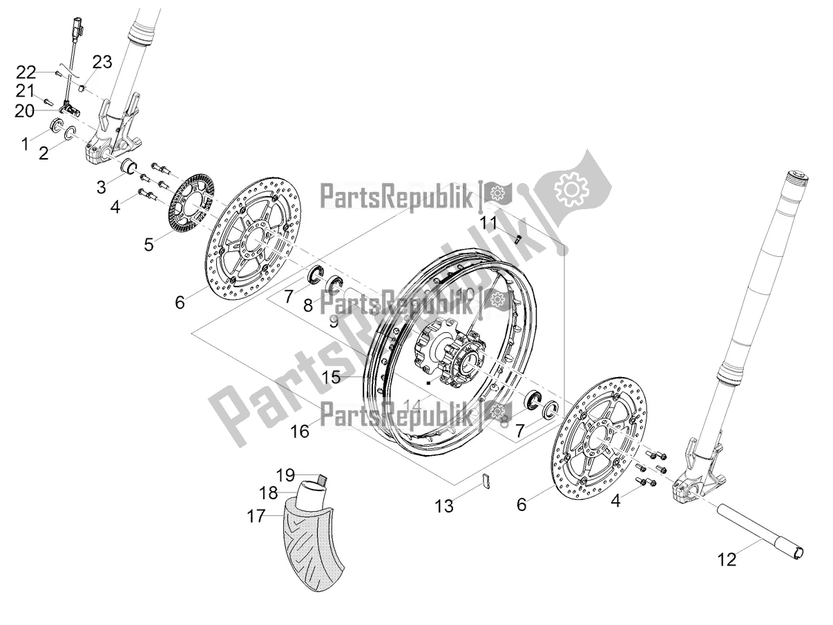 Toutes les pièces pour le Roue Avant du Moto-Guzzi V 85 TT USA 850 2019