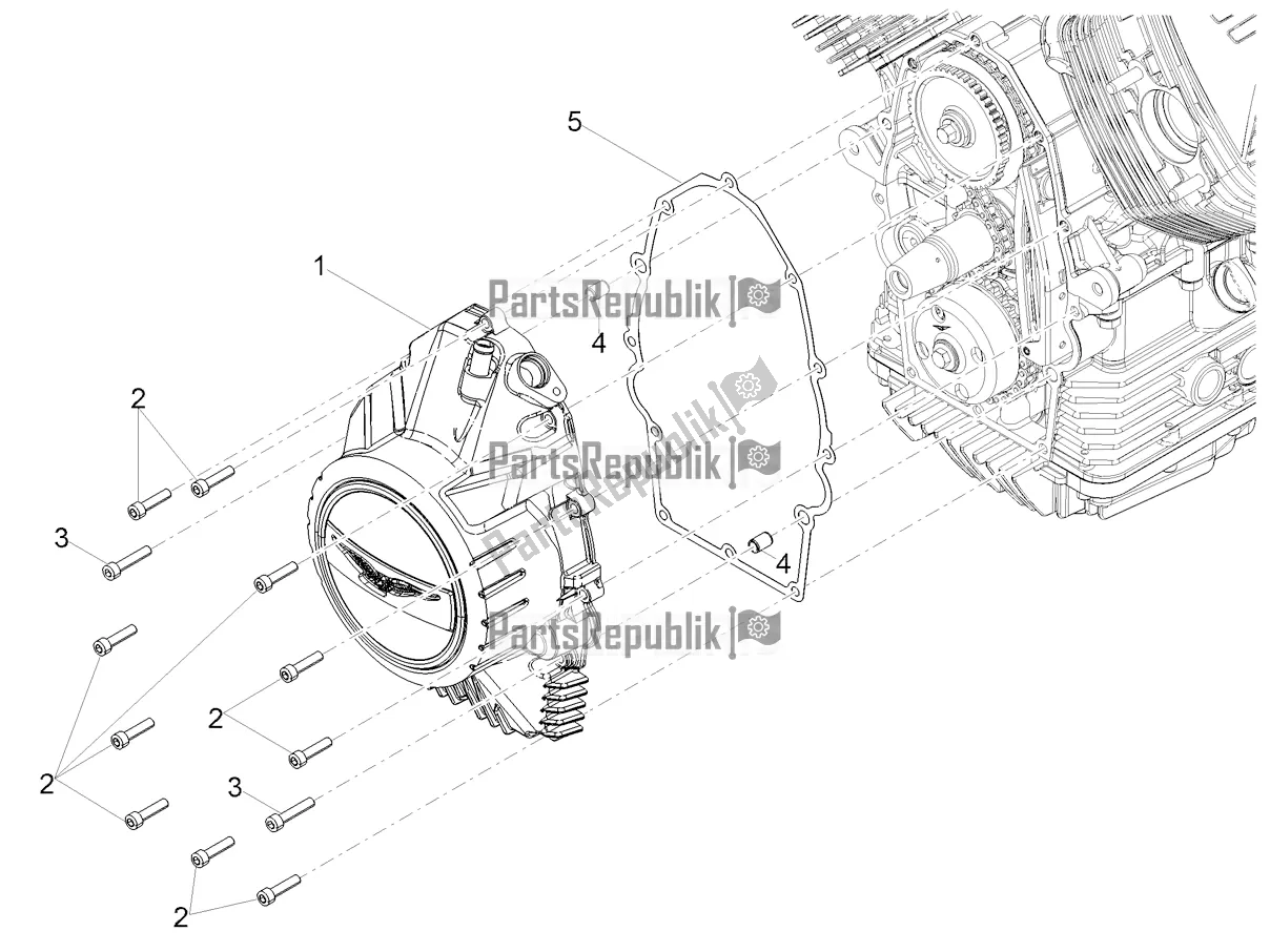 Toutes les pièces pour le Couvercle De Volant du Moto-Guzzi V 85 TT USA 850 2020