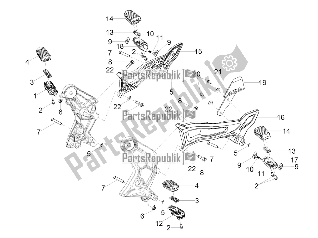 Tutte le parti per il Poggiapiedi del Moto-Guzzi V 85 TT USA 850 2020