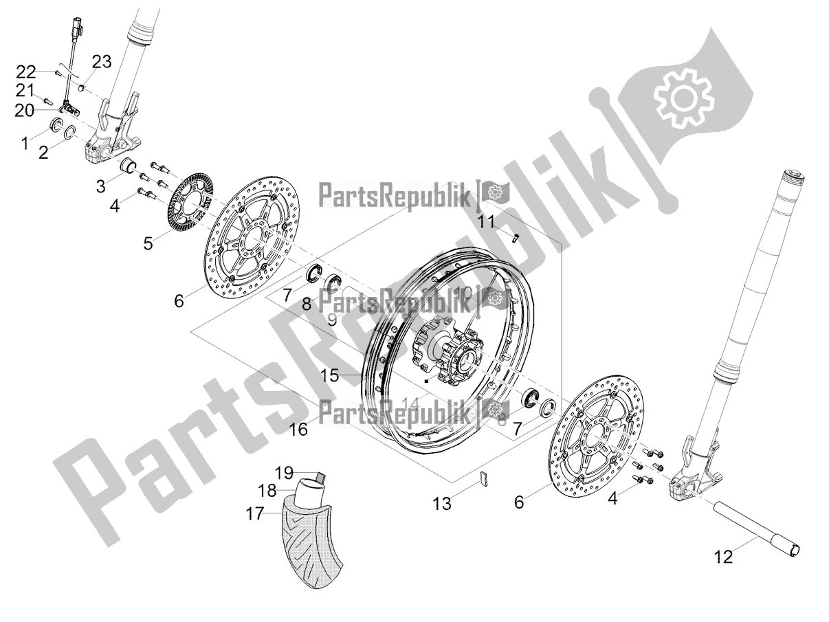 All parts for the Front Wheel of the Moto-Guzzi V 85 TT USA 850 2020