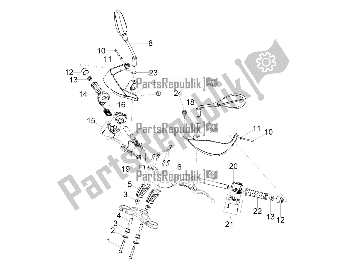 All parts for the Handlebar - Controls of the Moto-Guzzi V 85 TT USA 850 2020