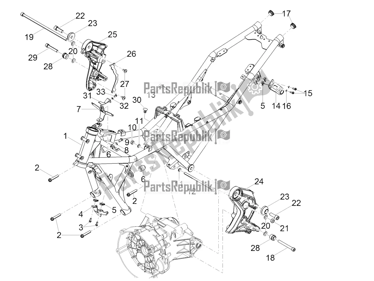 Toutes les pièces pour le Cadre du Moto-Guzzi V 85 TT USA 850 2021