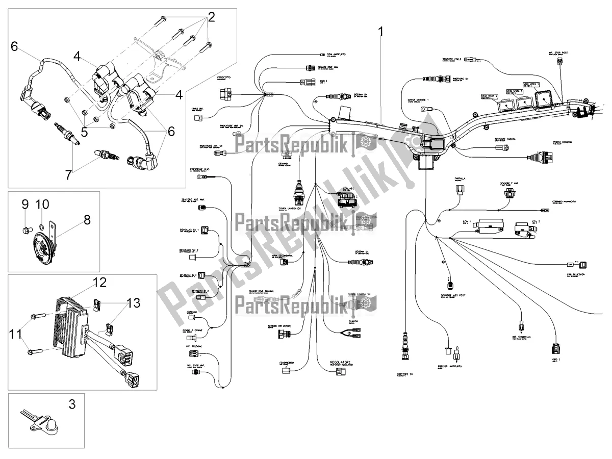 Alle onderdelen voor de Front Elektrisch Systeem van de Moto-Guzzi V 85 TT USA 850 2021