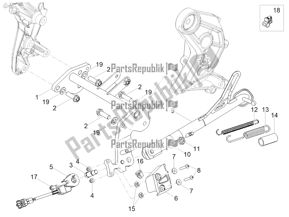 Toutes les pièces pour le Béquille Centrale du Moto-Guzzi V 85 TT USA 850 2022