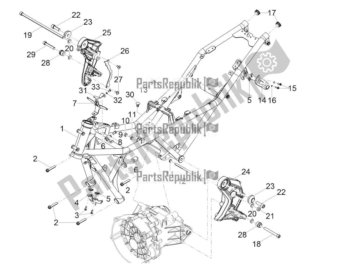 Toutes les pièces pour le Cadre du Moto-Guzzi V 85 TT USA 850 2022