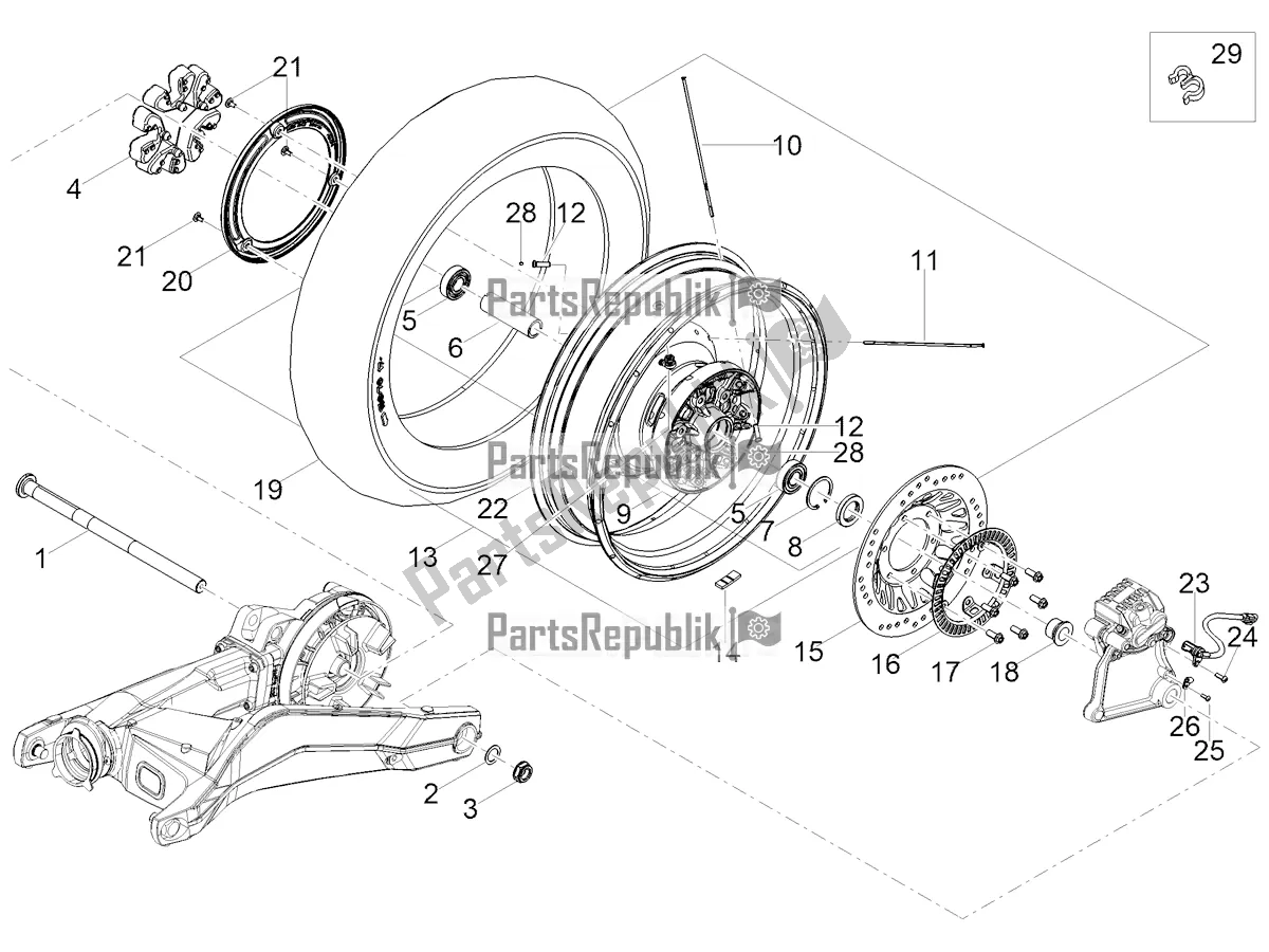 All parts for the Rear Wheel of the Moto-Guzzi V 85 TT USA 850 2022