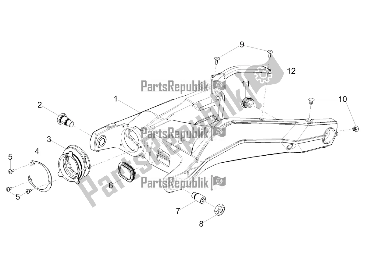 Toutes les pièces pour le Bras Oscillant du Moto-Guzzi V 85 TT USA 850 2022