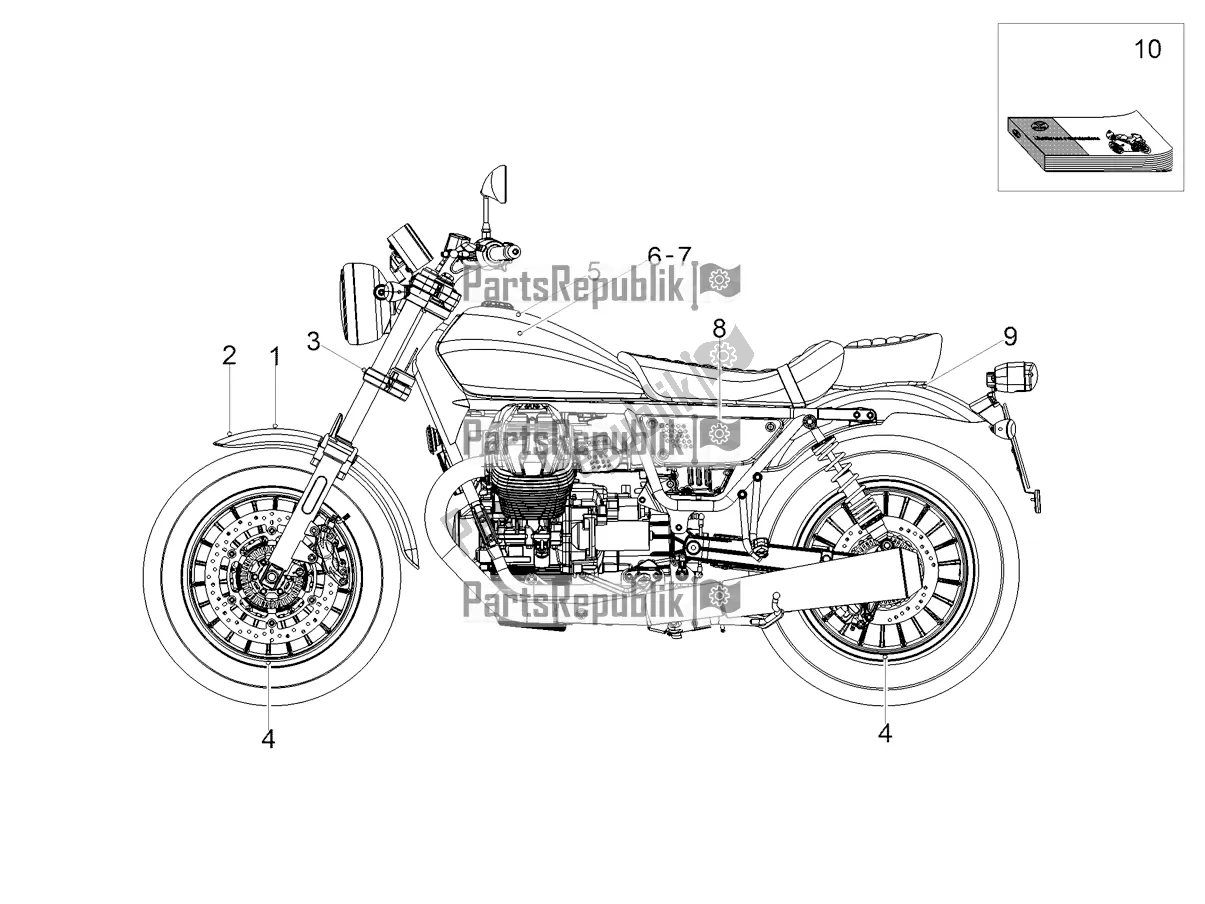 Todas las partes para Etiqueta de Moto-Guzzi V9 Bobber 850 2020