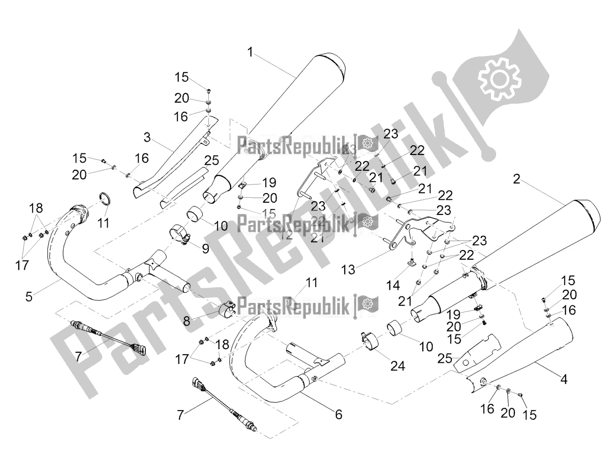 Todas as partes de Tubo De Escape do Moto-Guzzi V9 Bobber 850 2020