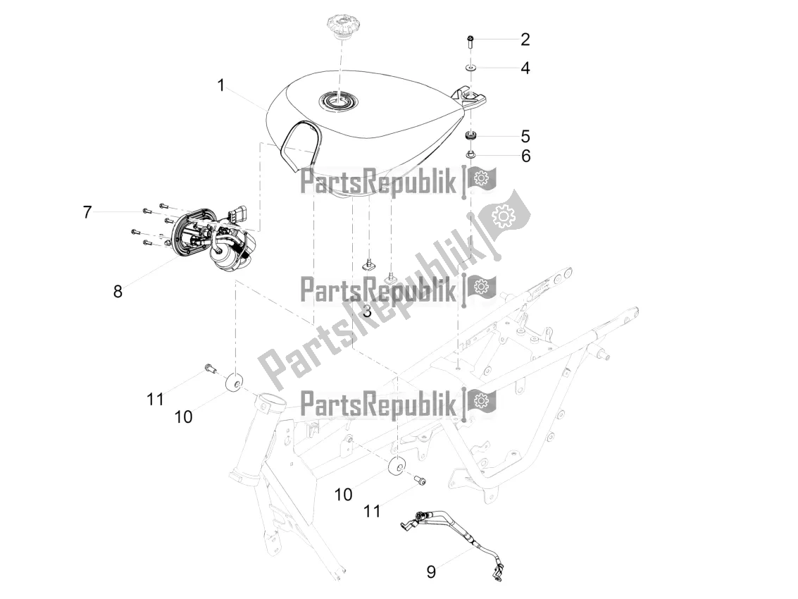 Todas las partes para Depósito De Combustible de Moto-Guzzi V9 Bobber 850 2020
