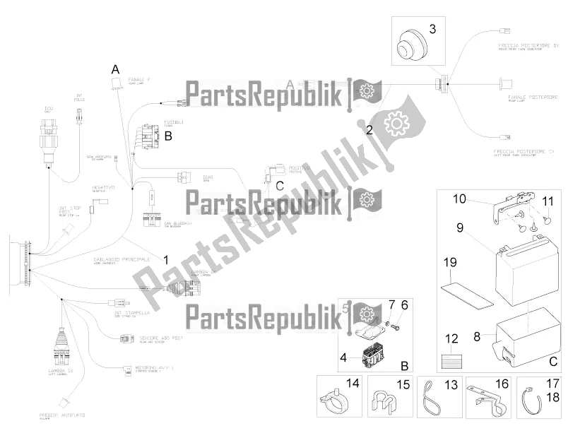 Tutte le parti per il Impianto Elettrico Posteriore del Moto-Guzzi V9 Bobber 850 2020