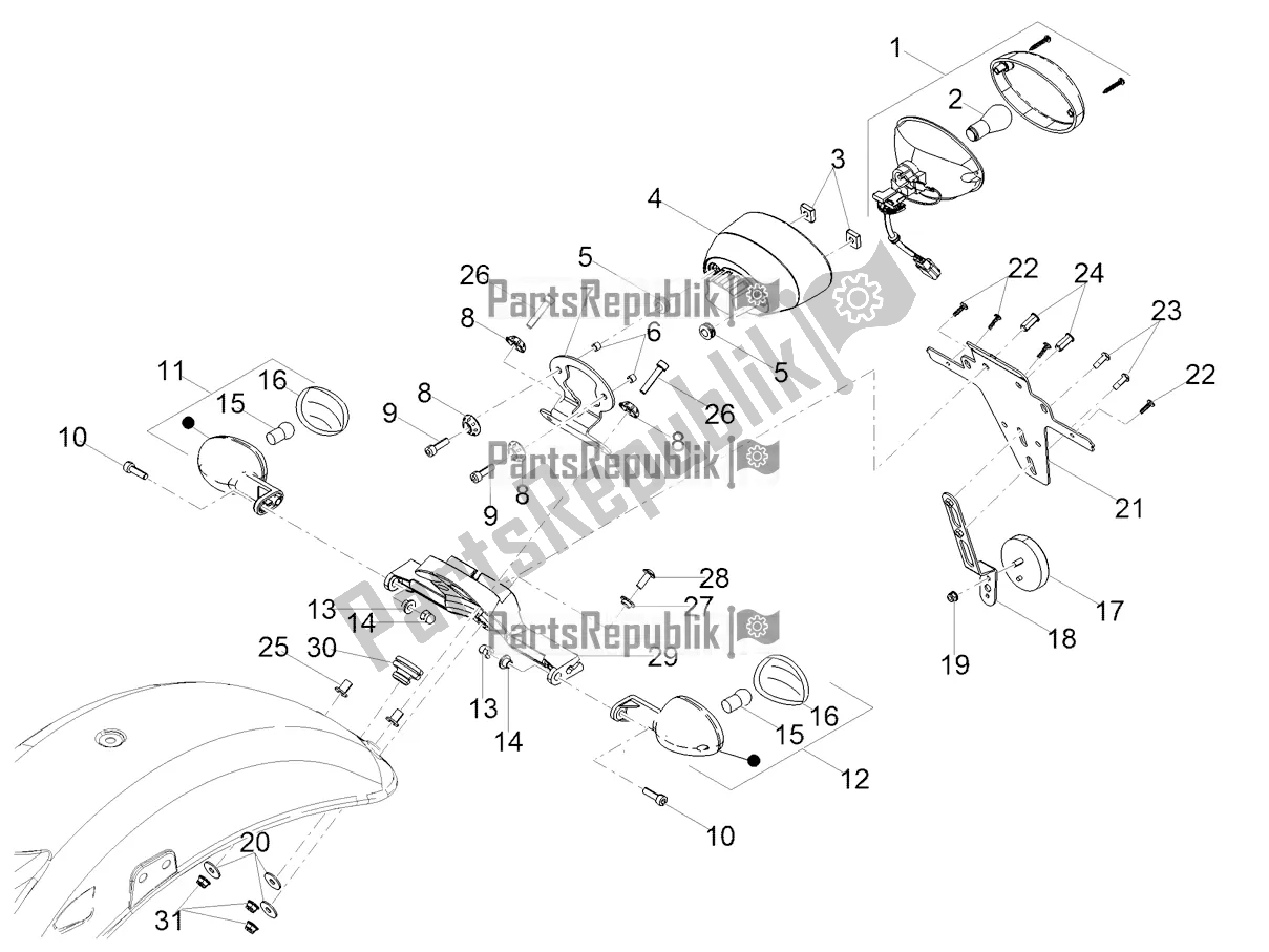 Tutte le parti per il Luci Posteriori del Moto-Guzzi V9 Bobber 850 2020
