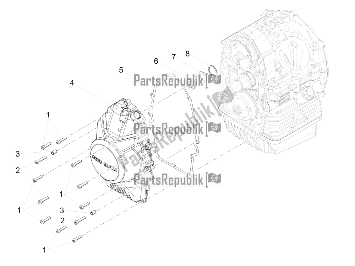 Toutes les pièces pour le Couvercle De Volant du Moto-Guzzi V9 Bobber 850 2021