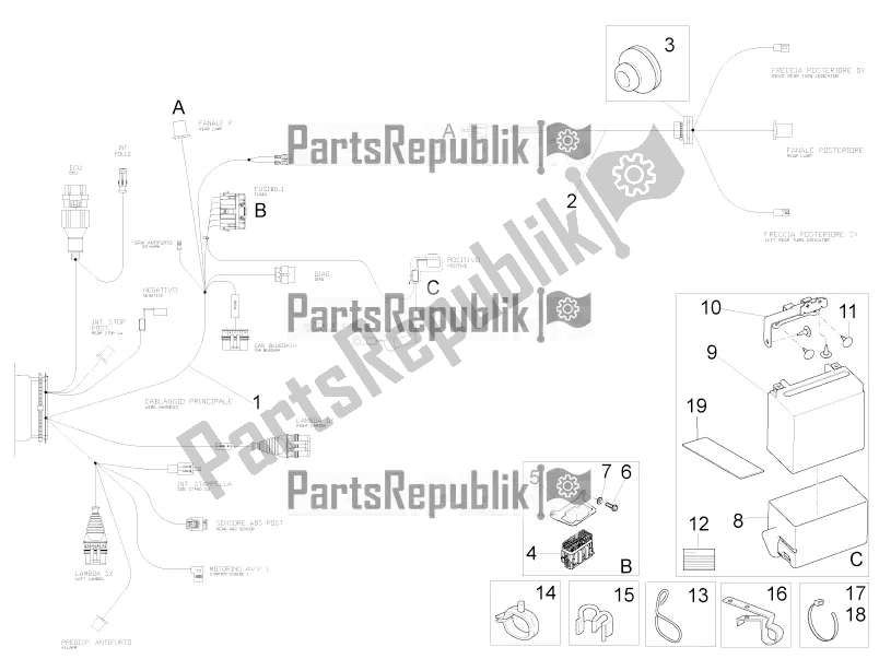 Toutes les pièces pour le Système électrique Arrière du Moto-Guzzi V9 Bobber 850 2021