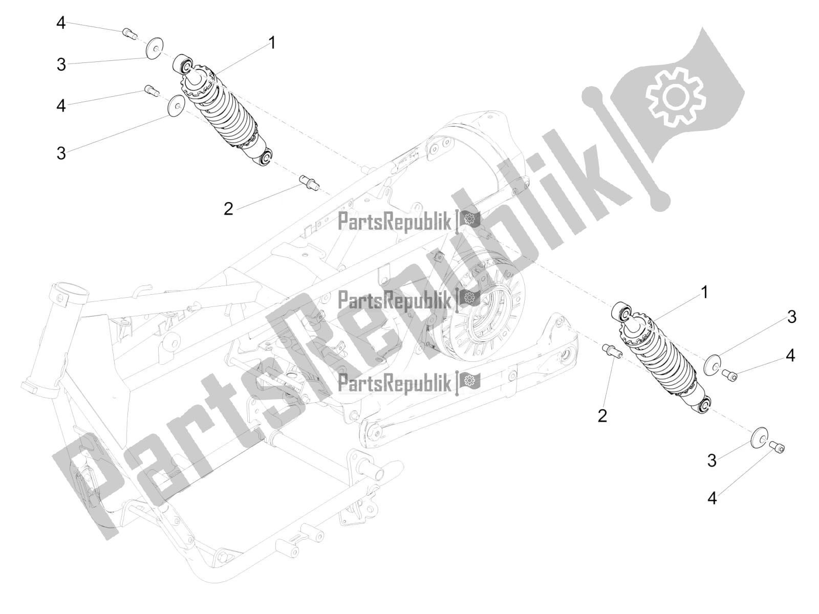 Tutte le parti per il Ammortizzatore del Moto-Guzzi V9 Bobber 850 2021