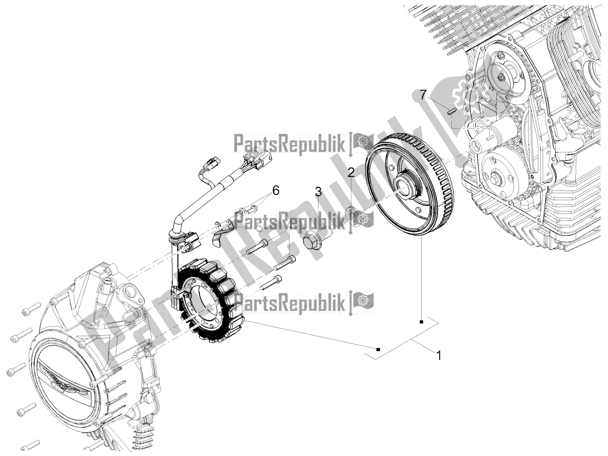 Alle onderdelen voor de Cdi Magneto Montage / Ontstekingsunit van de Moto-Guzzi V9 Bobber 850 2022