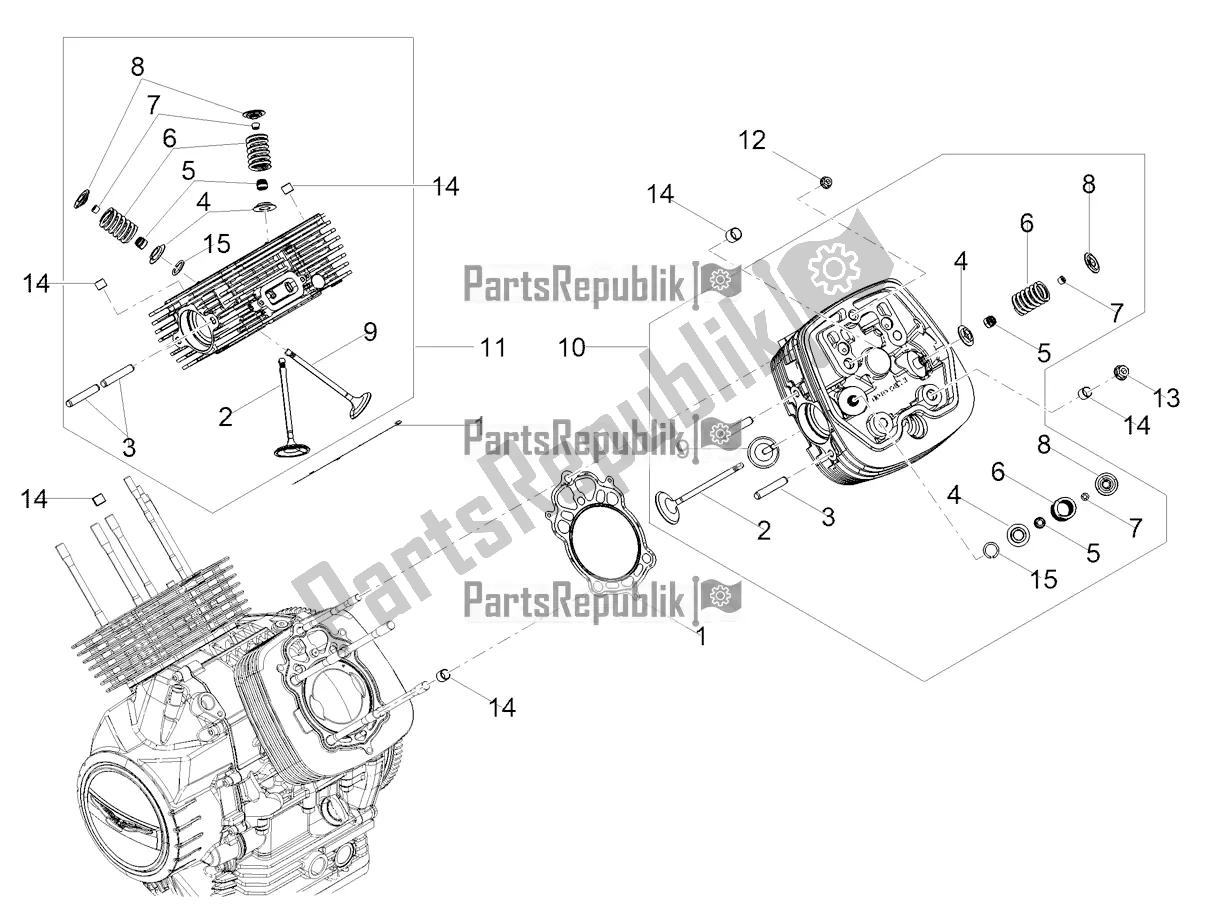 Alle onderdelen voor de Cilinderkop - Kleppen van de Moto-Guzzi V9 Bobber 850 2022