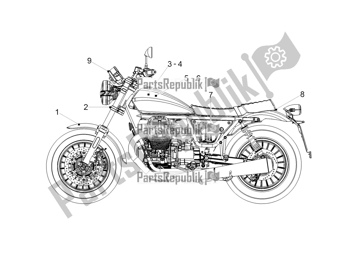 Alle onderdelen voor de Sticker van de Moto-Guzzi V9 Bobber 850 2022