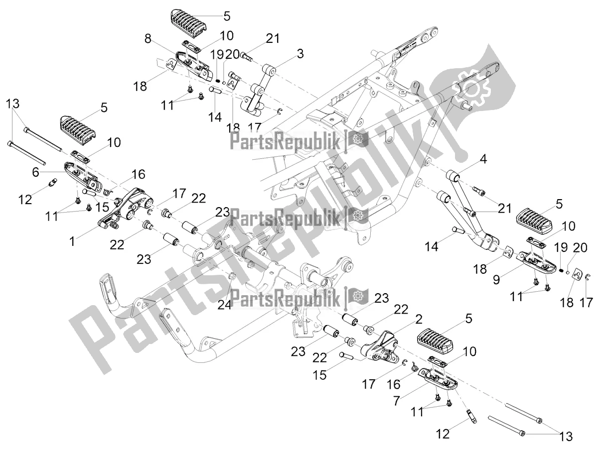 Alle onderdelen voor de Voetsteunen van de Moto-Guzzi V9 Bobber 850 2022