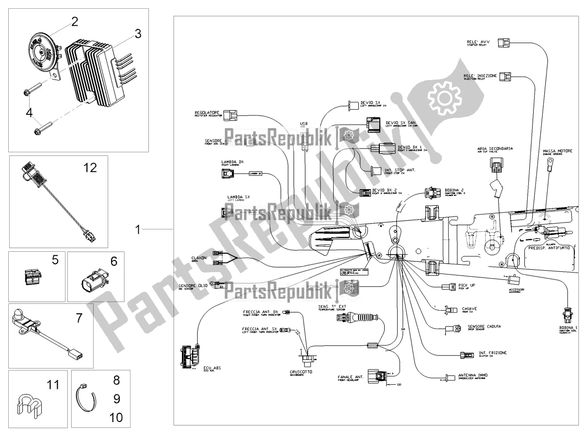 Alle onderdelen voor de Front Elektrisch Systeem van de Moto-Guzzi V9 Bobber 850 2022