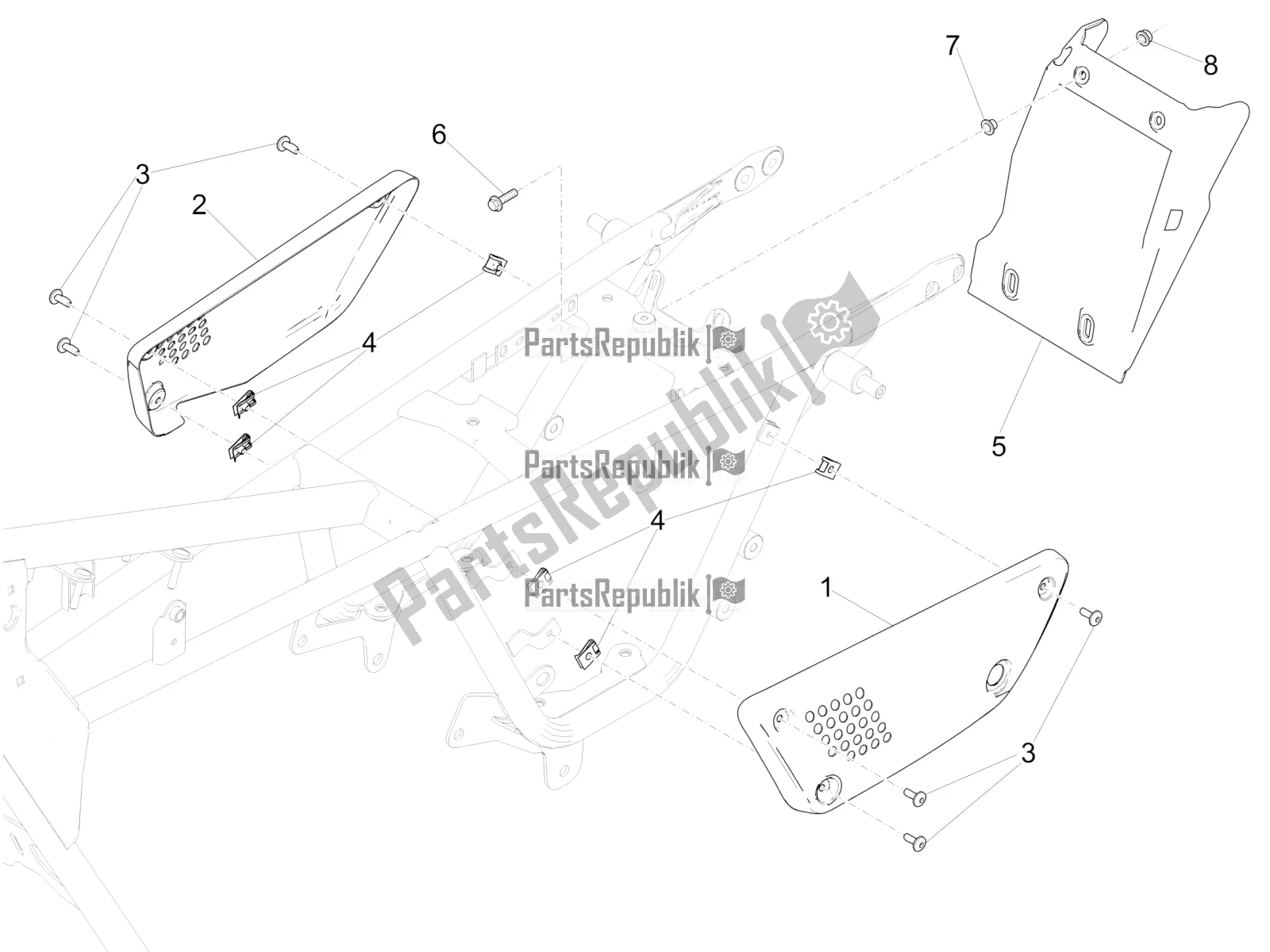All parts for the Central Body of the Moto-Guzzi V9 Bobber 850 ABS 2016