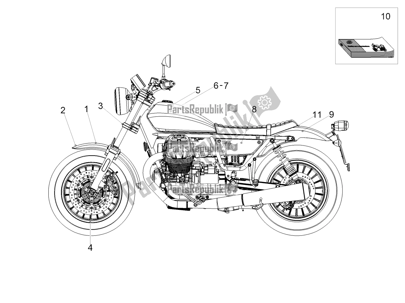 Toutes les pièces pour le Décalque du Moto-Guzzi V9 Bobber 850 ABS 2016