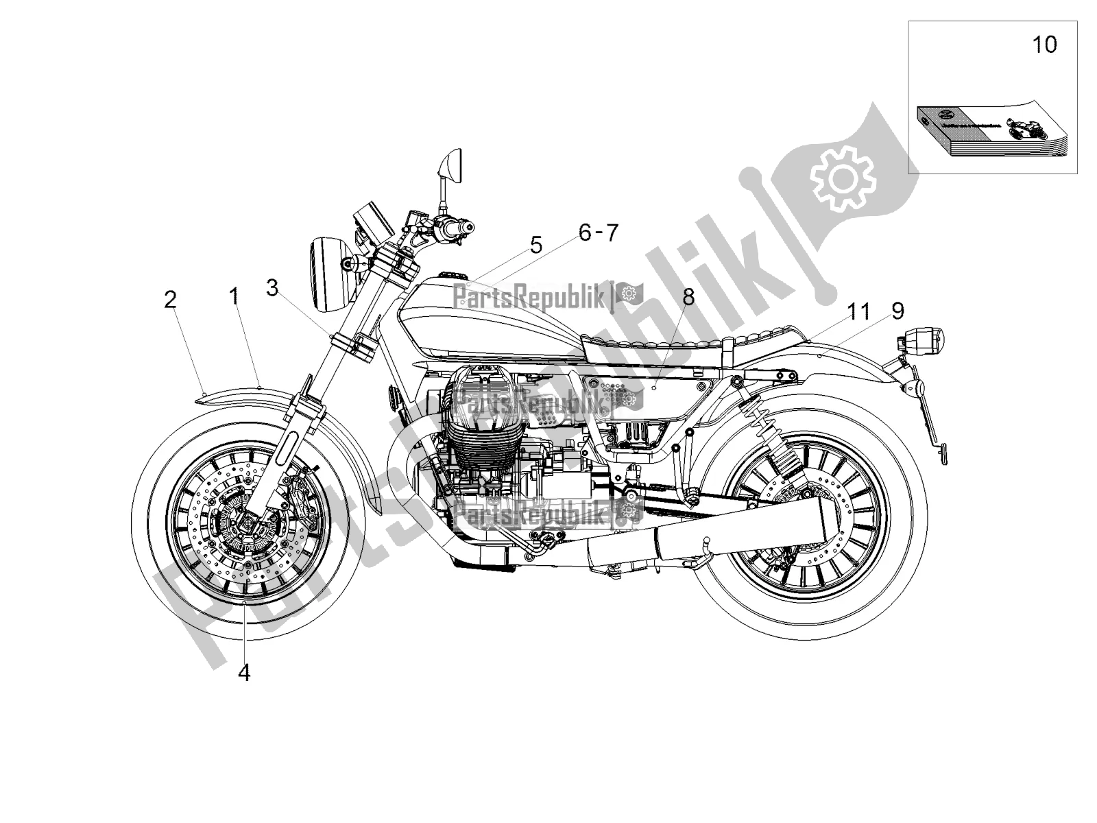 Toutes les pièces pour le Décalque du Moto-Guzzi V9 Bobber 850 ABS 2016