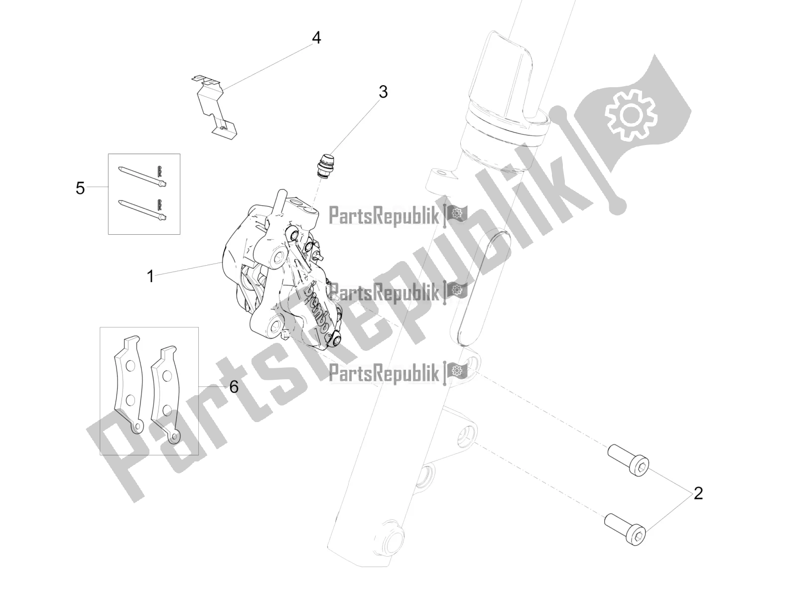 Tutte le parti per il Pinza Freno Anteriore del Moto-Guzzi V9 Bobber 850 ABS 2016