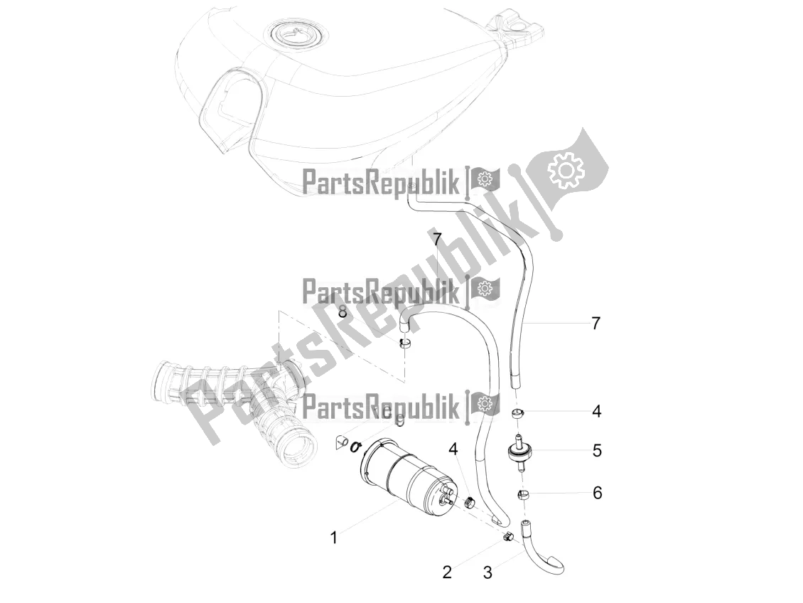 Toutes les pièces pour le Système De Récupération De Vapeur De Carburant du Moto-Guzzi V9 Bobber 850 ABS 2016